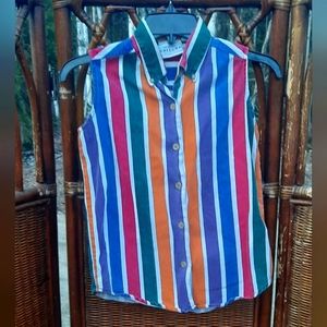 Vintage 80s Girl's Colorful Jean Vest